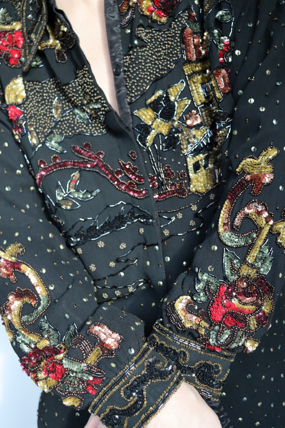 The Sparkle Show - vintage sequin blouse - S up to M/L