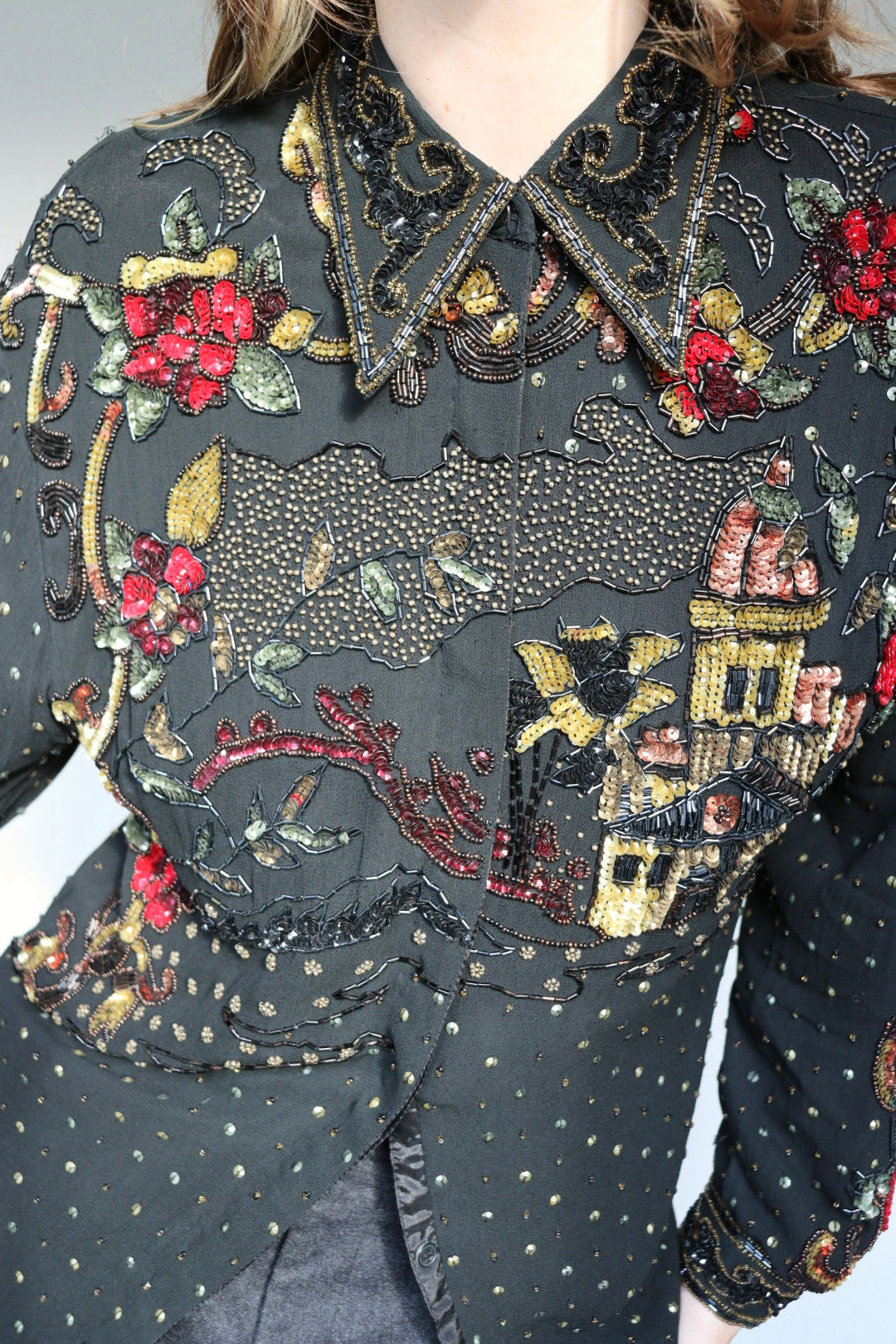 The Sparkle Show - vintage sequin blouse - S up to M/L