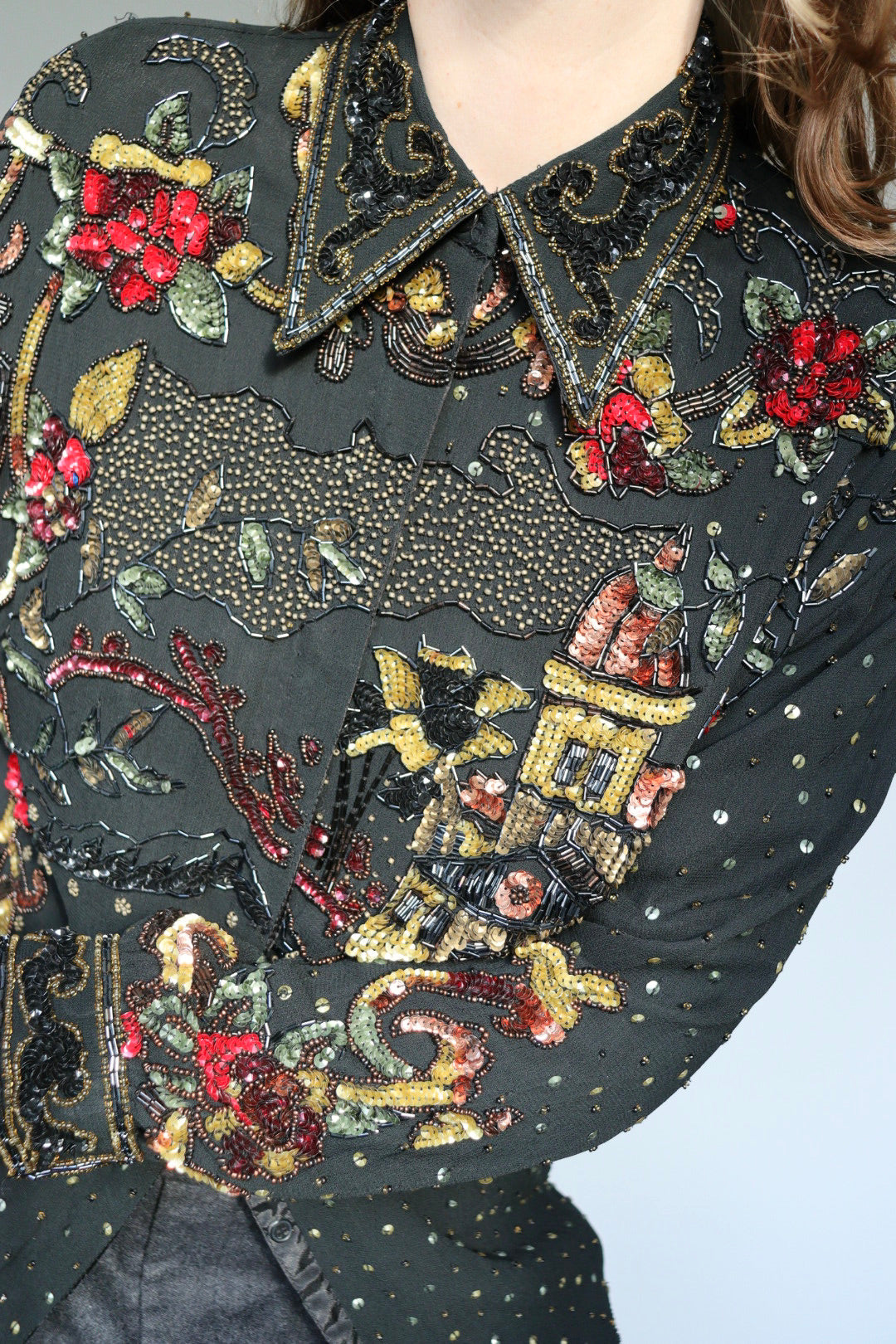 The Sparkle Show - vintage sequin blouse - S up to M/L