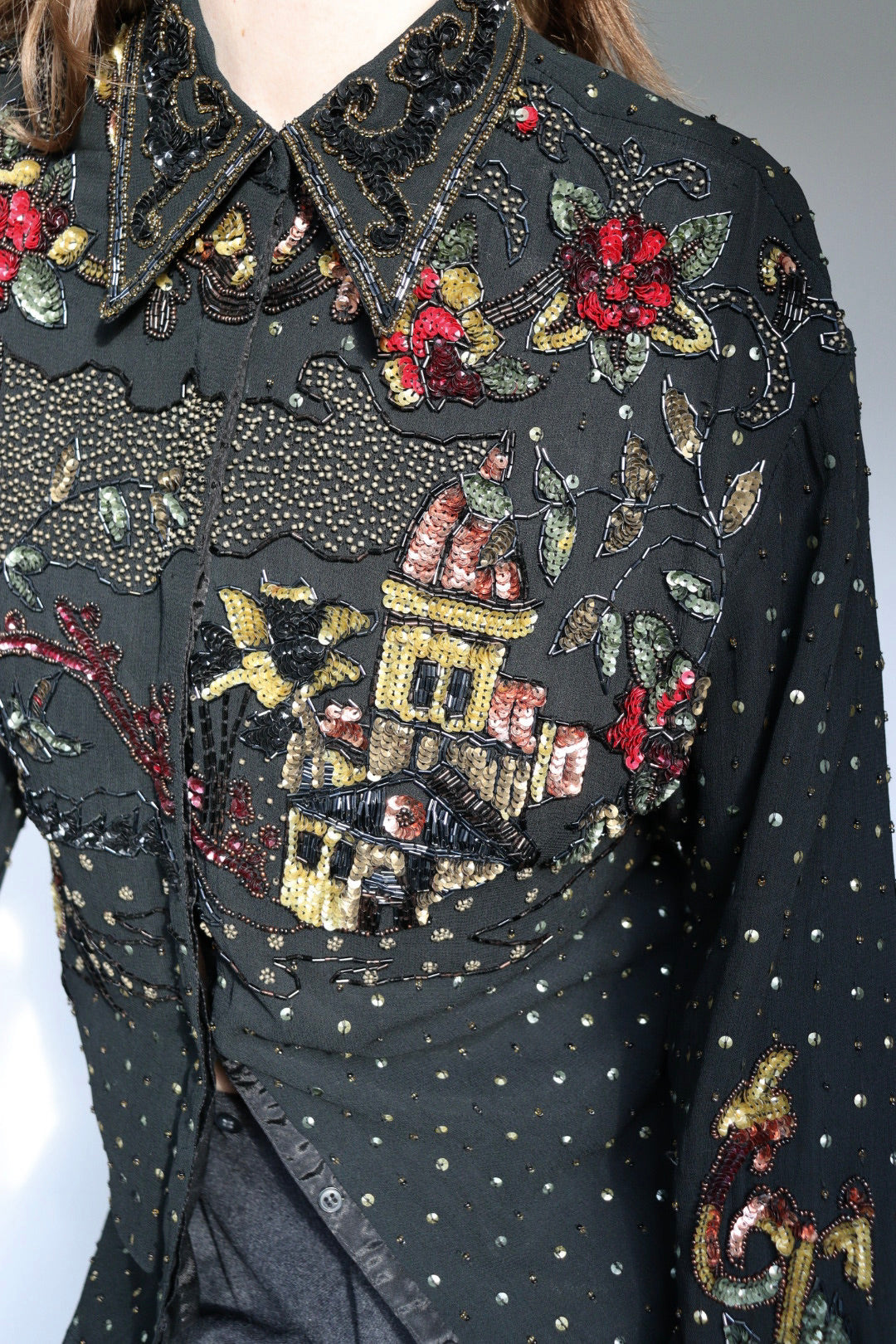 The Sparkle Show - vintage sequin blouse - S up to M/L