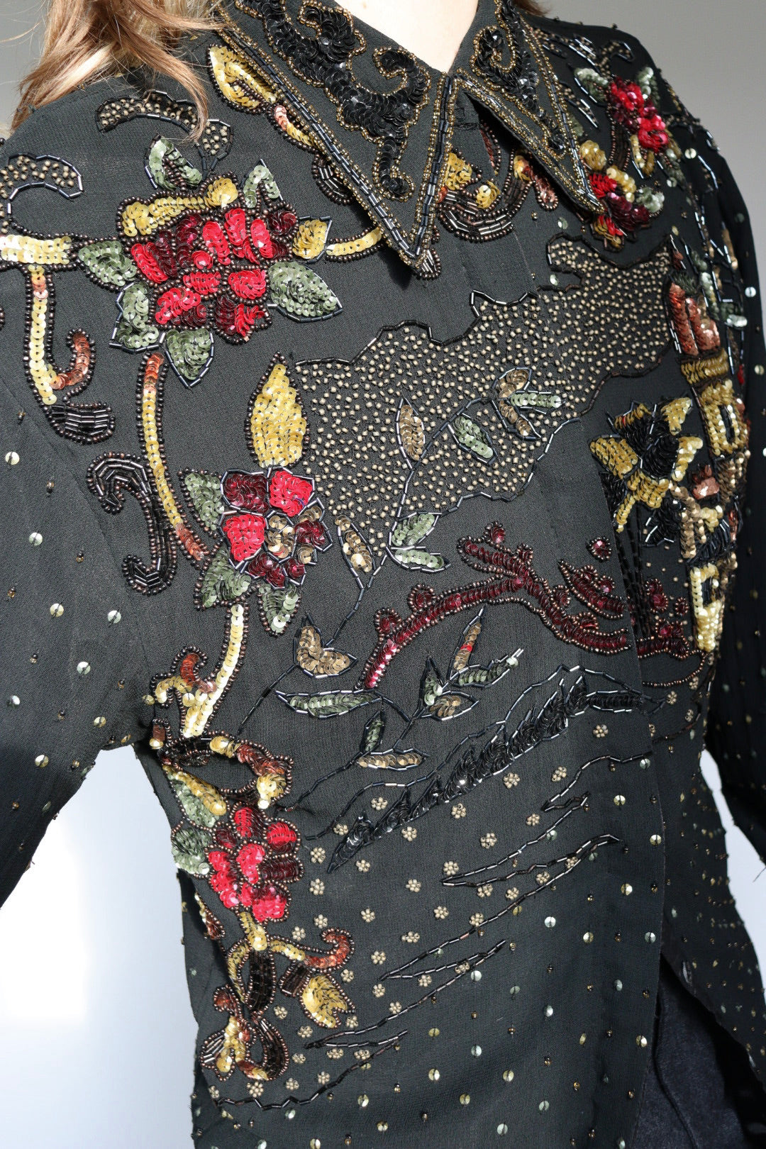 The Sparkle Show - vintage sequin blouse - S up to M/L