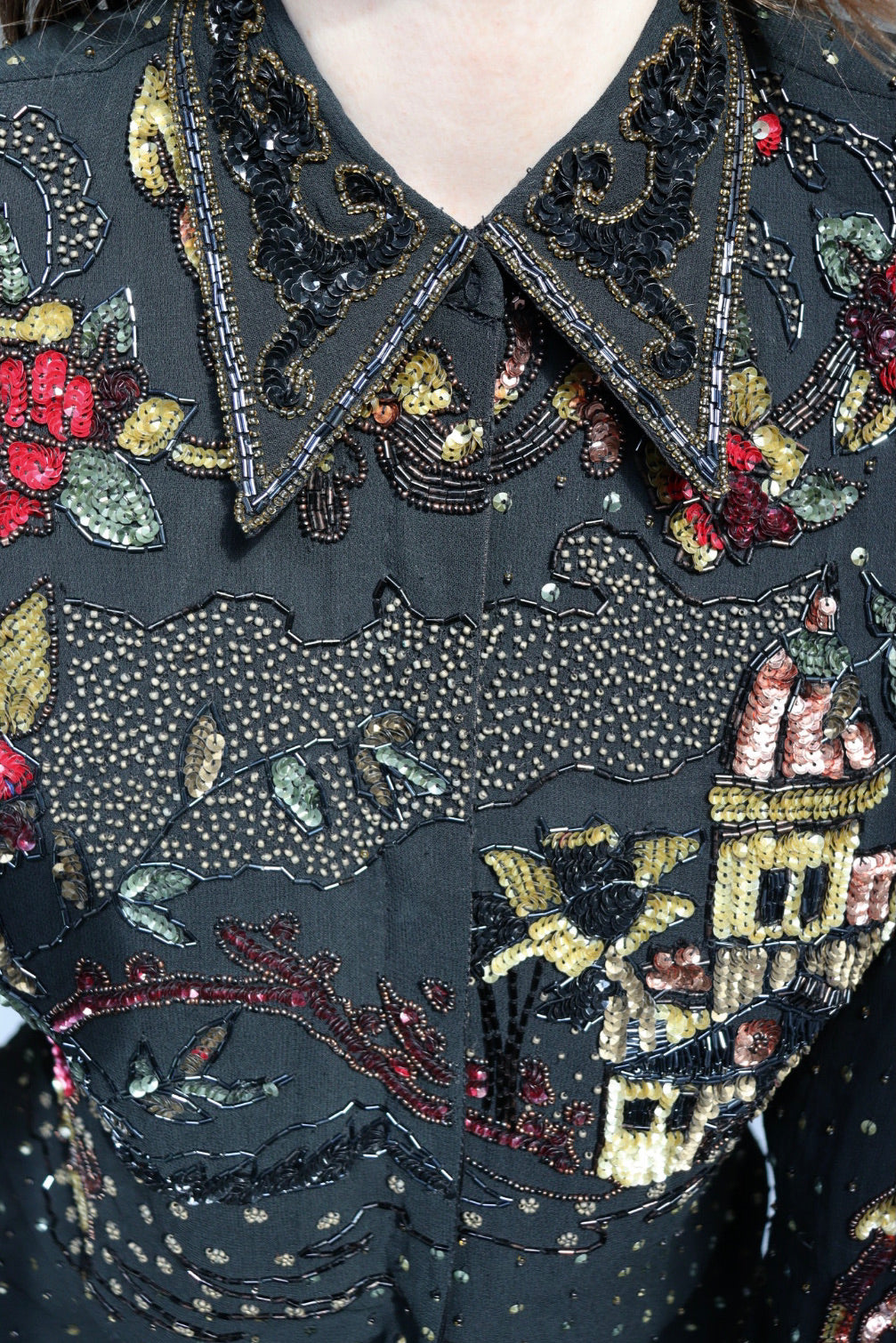 The Sparkle Show - vintage sequin blouse - S up to M/L