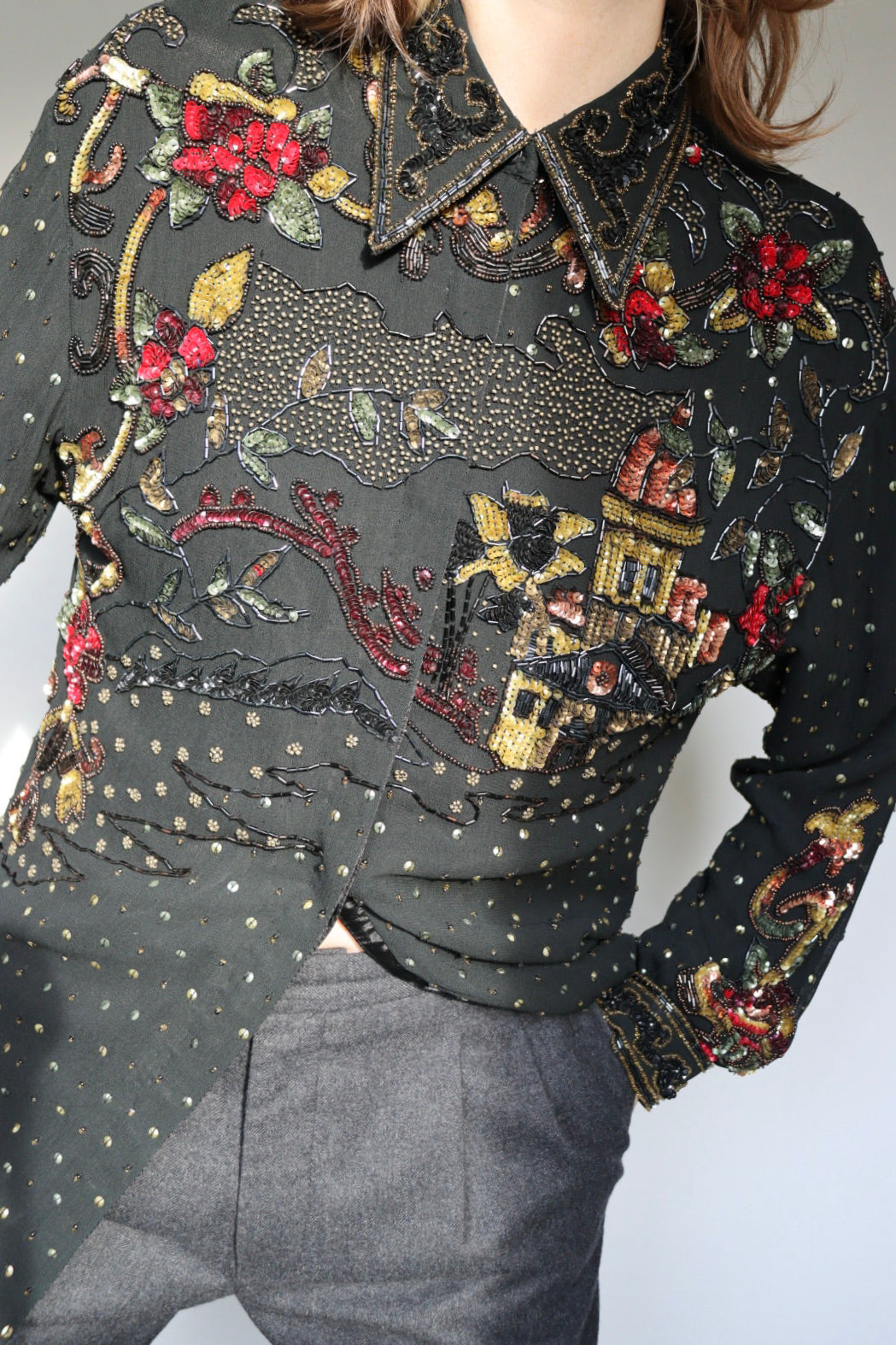 The Sparkle Show - vintage sequin blouse - S up to M/L