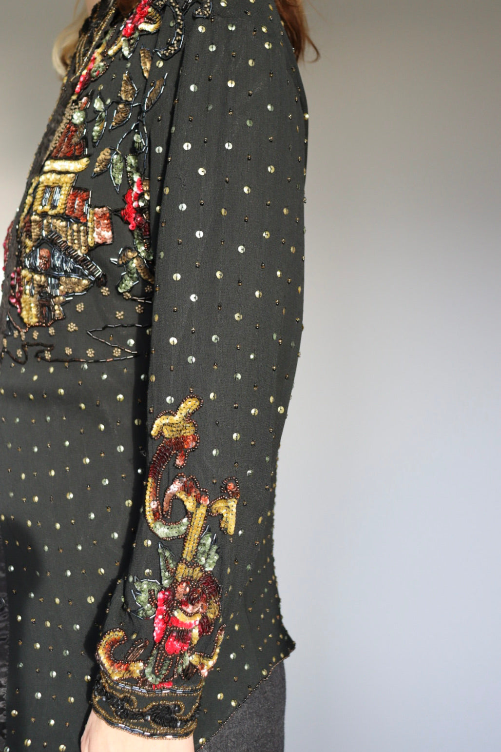 The Sparkle Show - vintage sequin blouse - S up to M/L