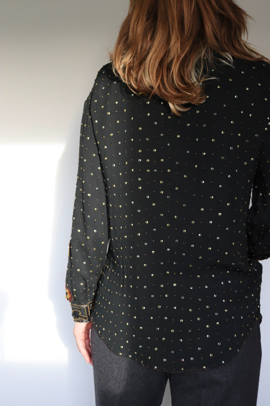 The Sparkle Show - vintage sequin blouse - S up to M/L
