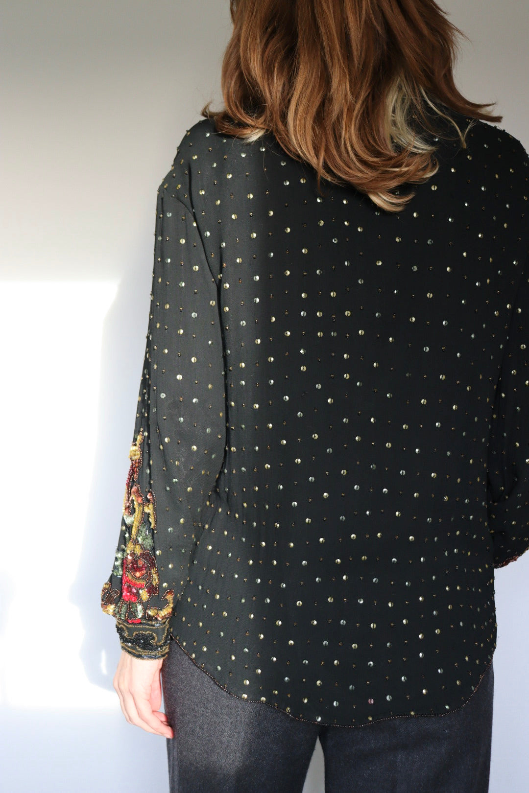 The Sparkle Show - vintage sequin blouse - S up to M/L