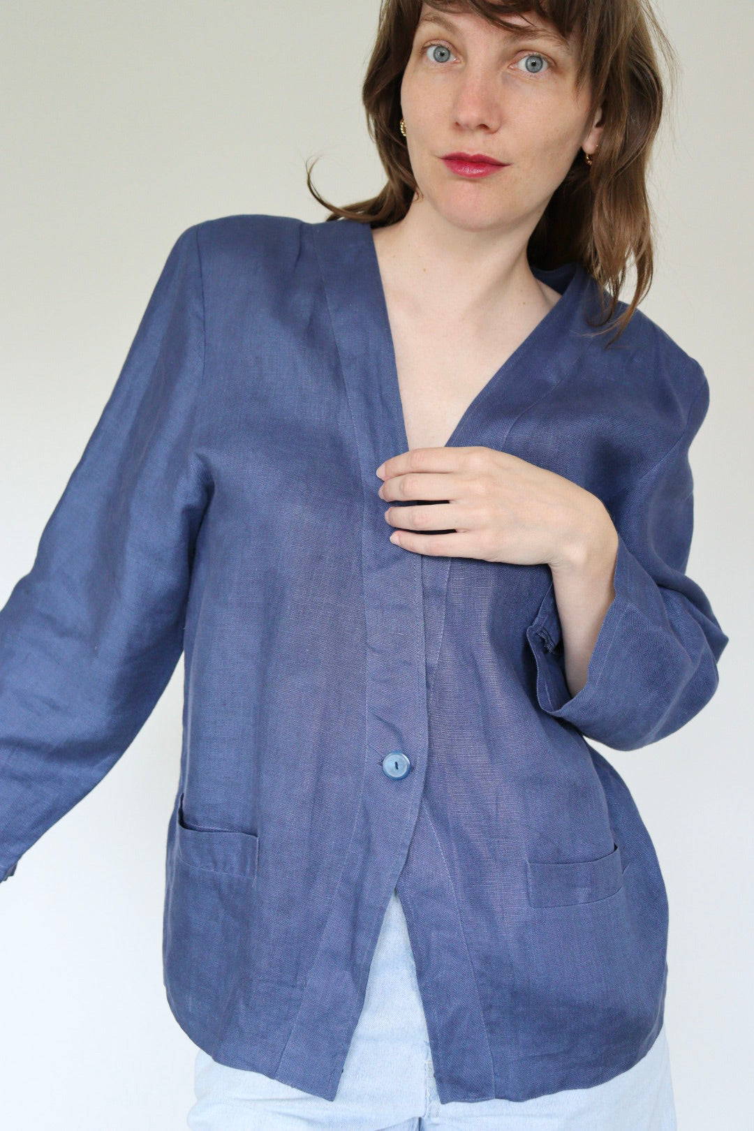 The Blue Sky - linen blazer - S up to XL