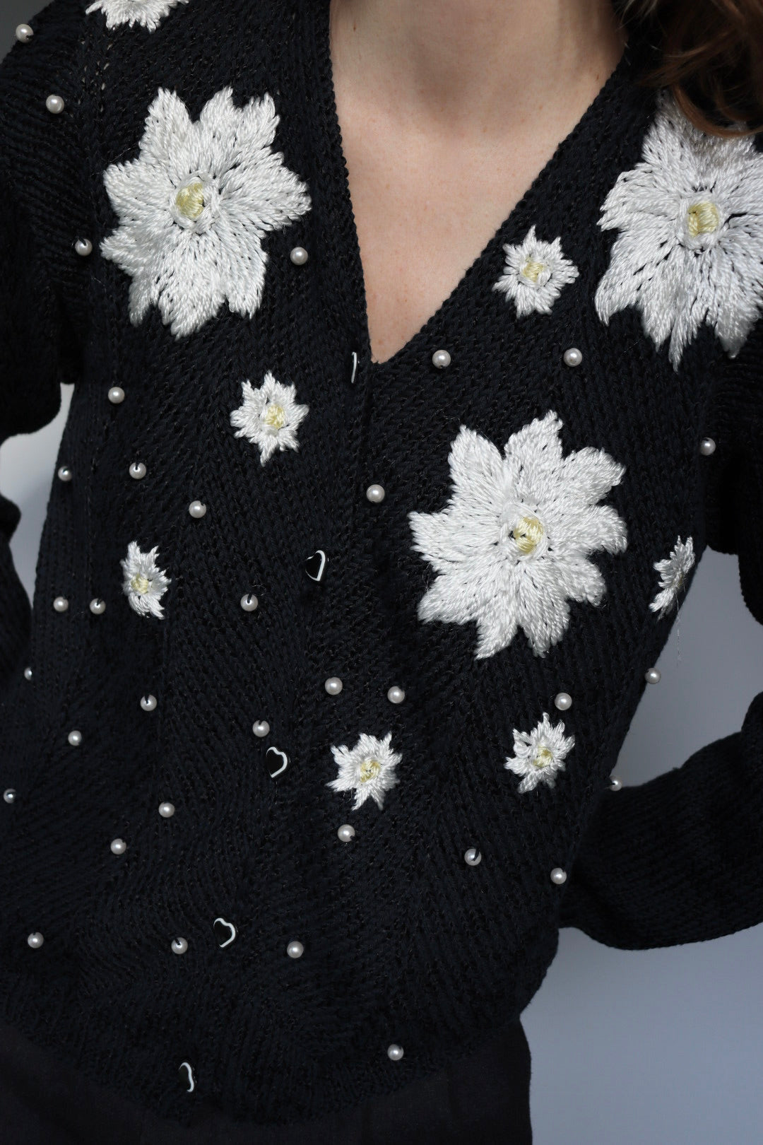 The Flowers & Pearls - vintage cardigan - S up to M/L