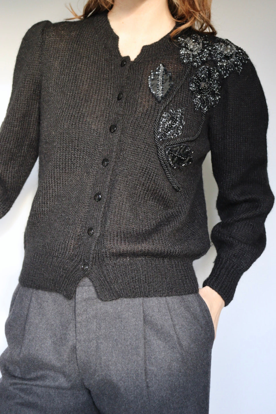 The Sparkle Shoulder - vintage cardigan - S up to M/L