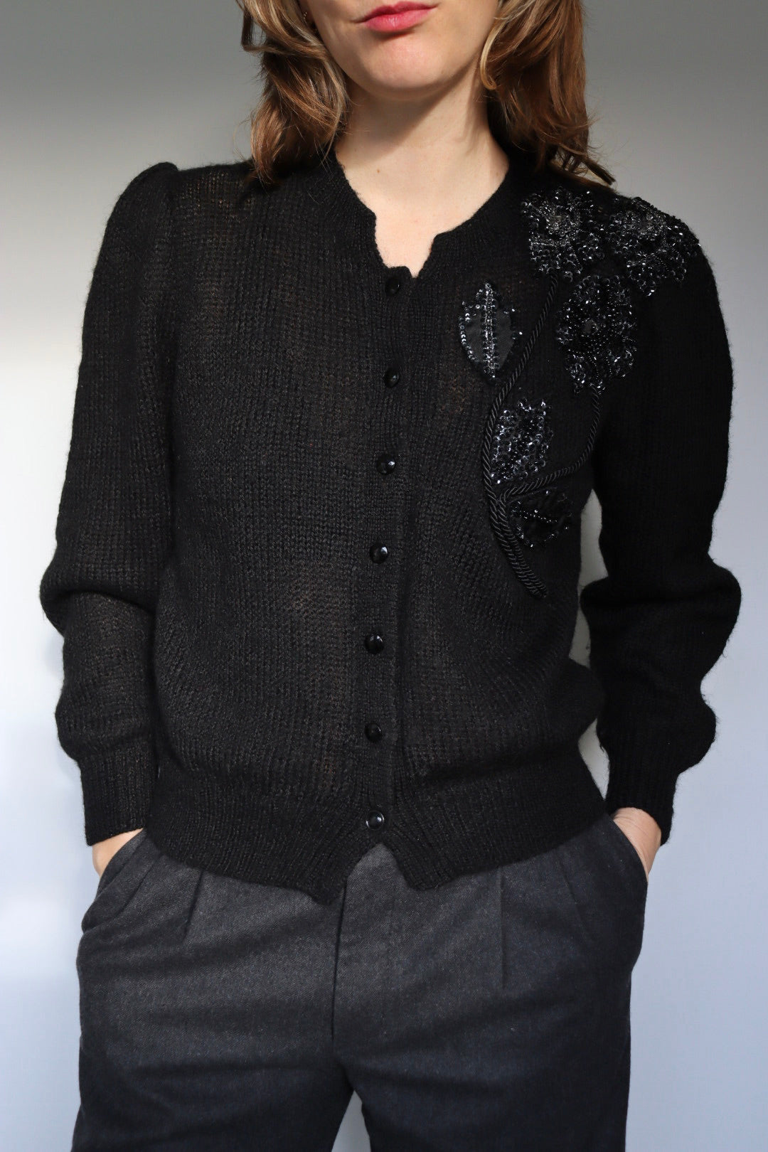 The Sparkle Shoulder - vintage cardigan - S up to M/L
