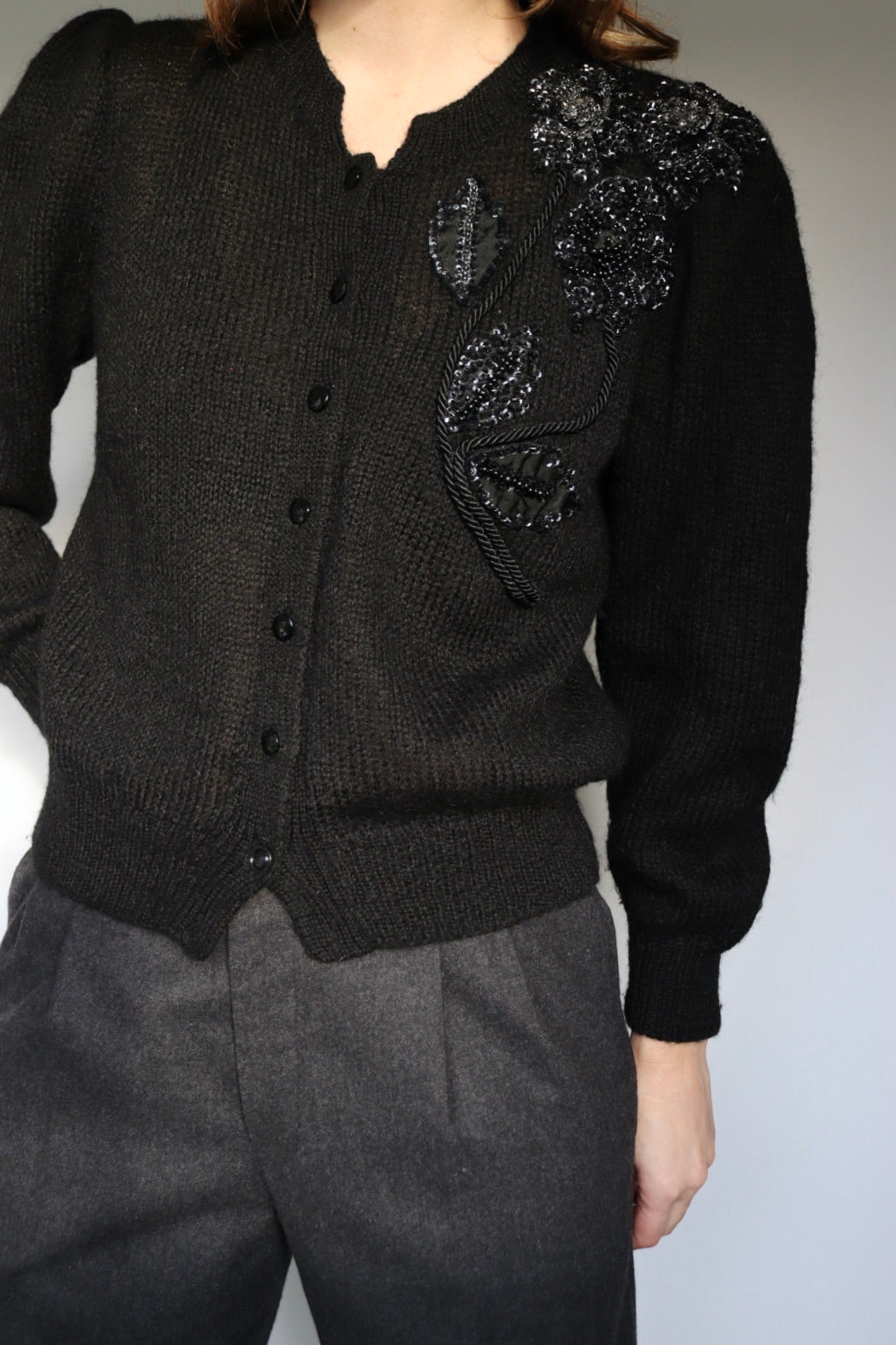 The Sparkle Shoulder - vintage cardigan - S up to M/L