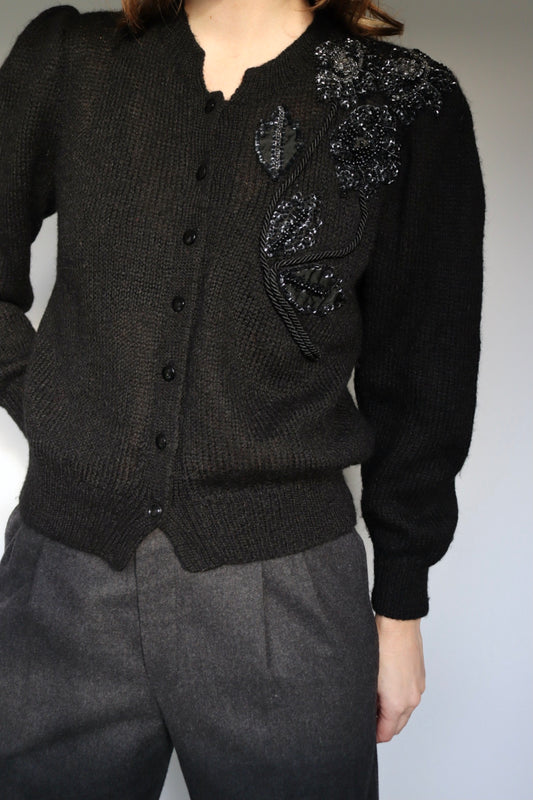 The Sparkle Shoulder - vintage cardigan - S up to M/L