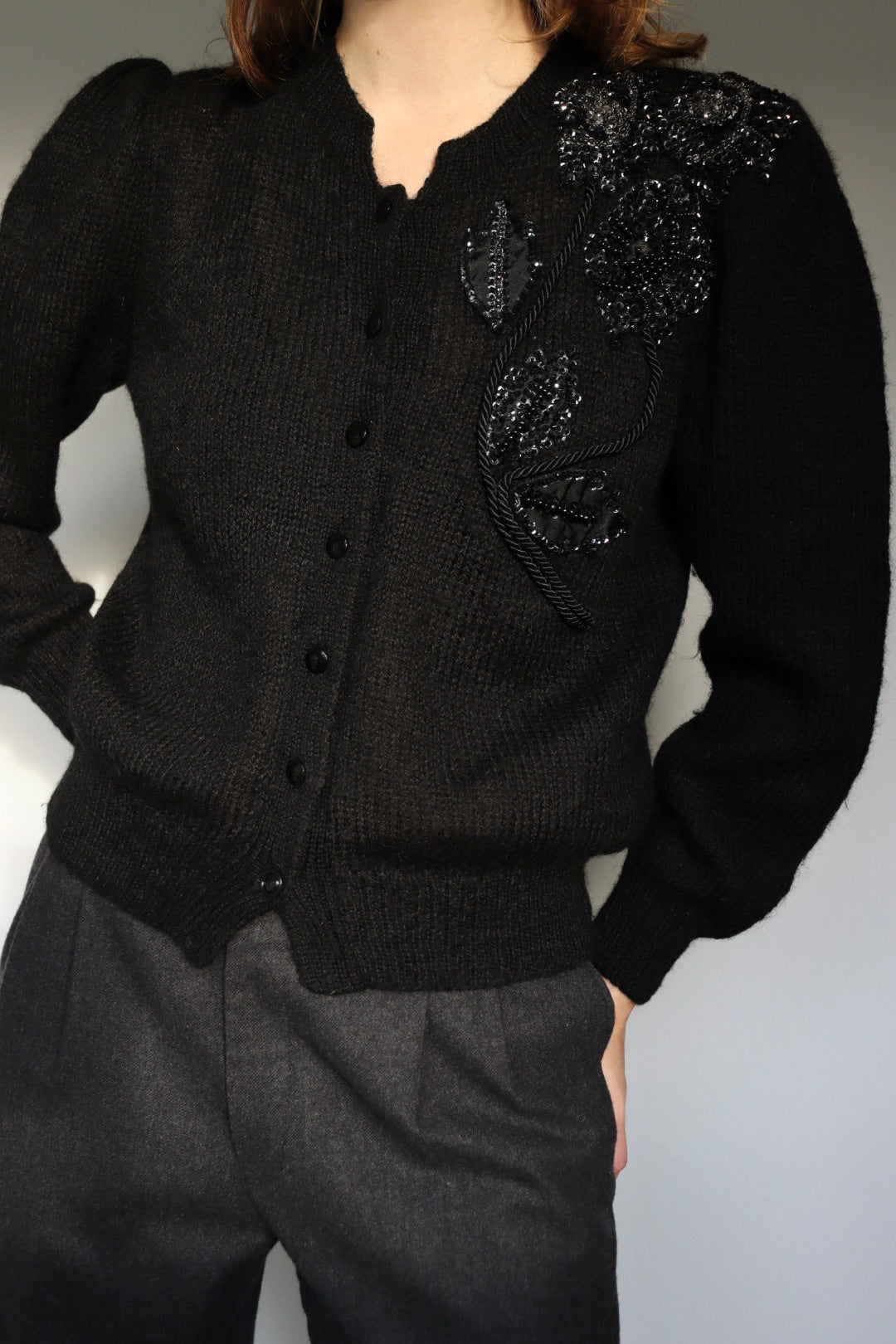 The Sparkle Shoulder - vintage cardigan - S up to M/L
