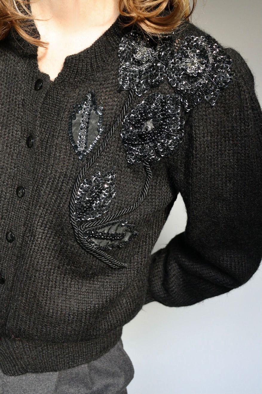 The Sparkle Shoulder - vintage cardigan - S up to M/L