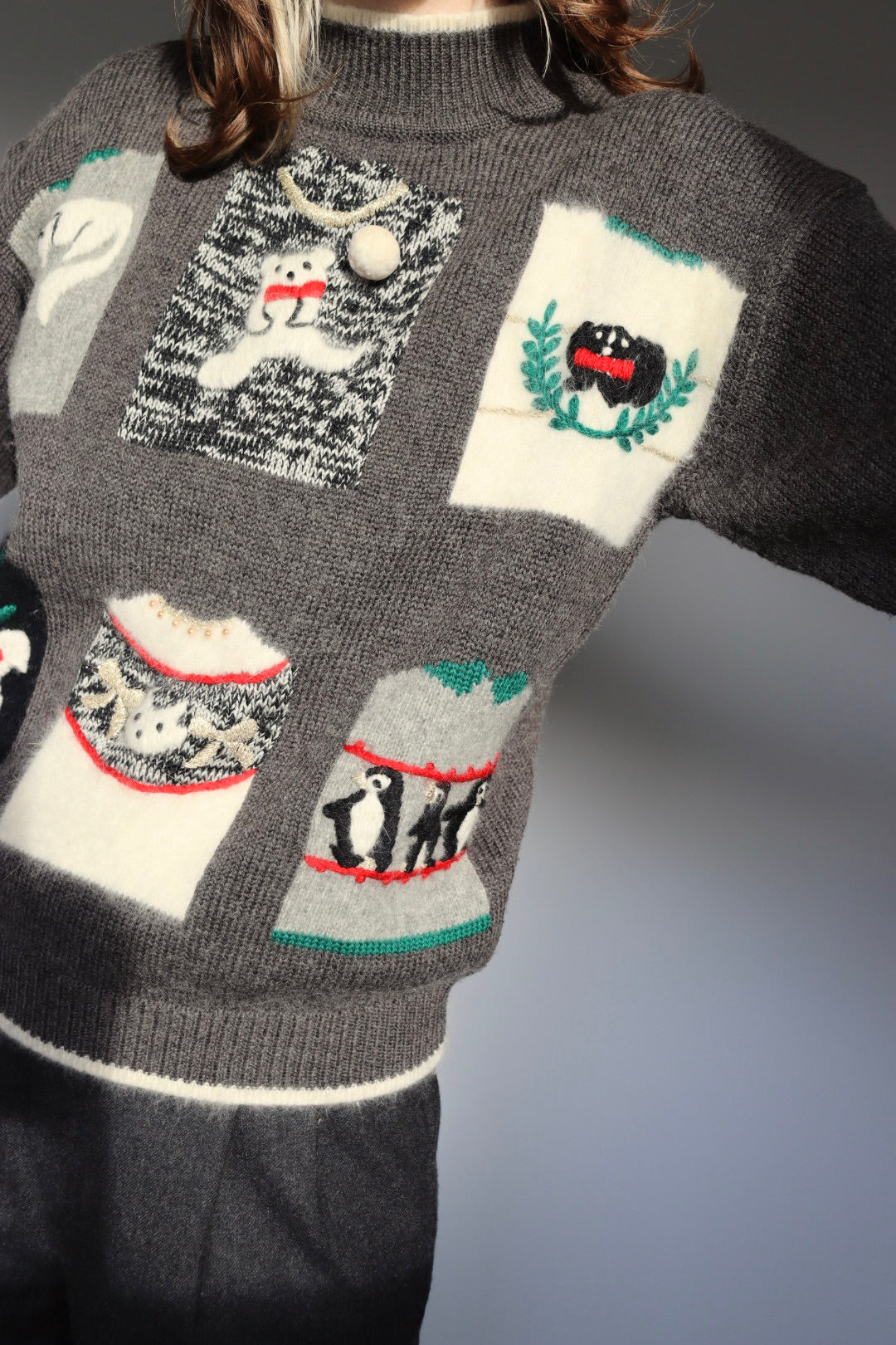 The Winter Windows - vintage sweater - S up to M