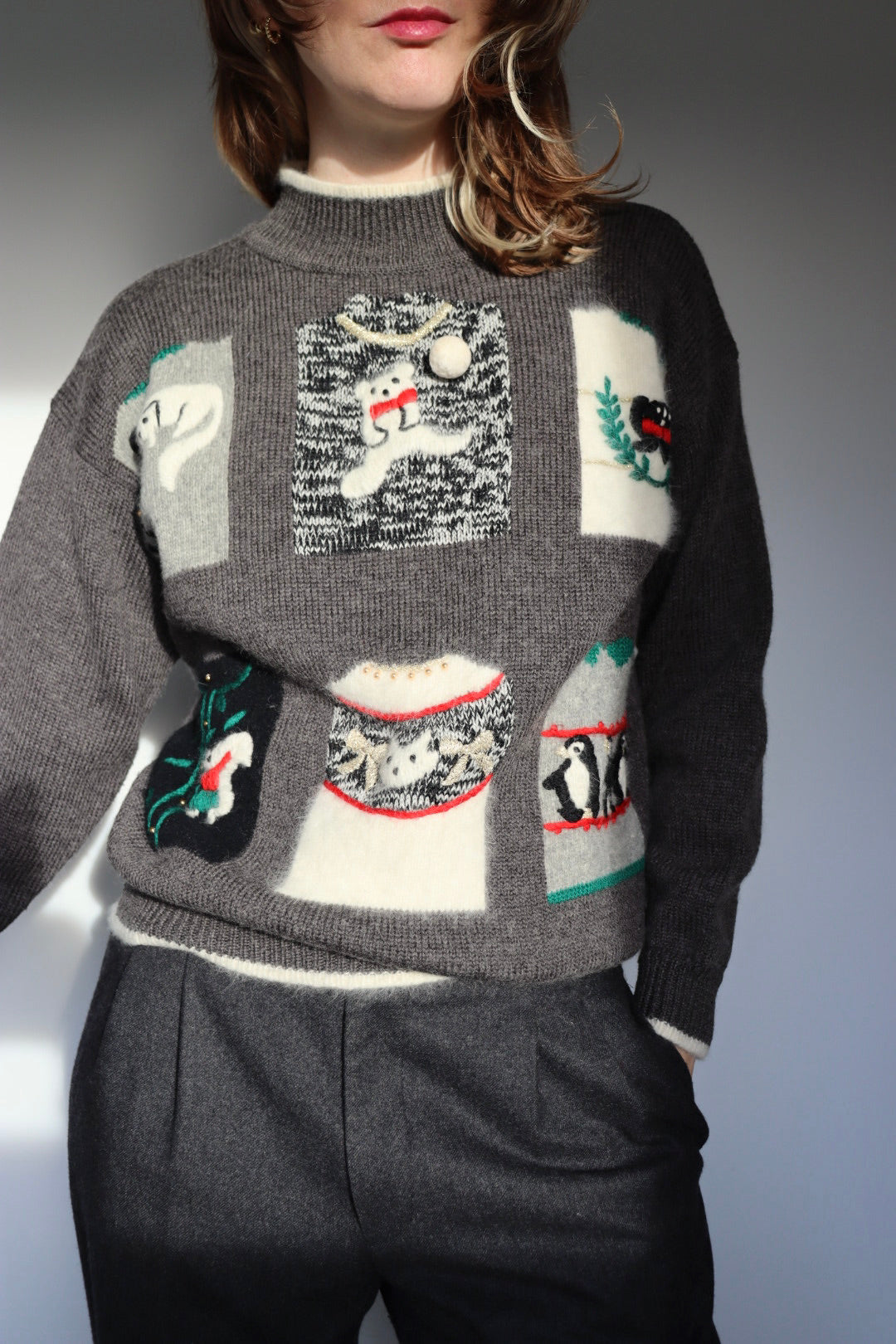 The Winter Windows - vintage sweater - S up to M