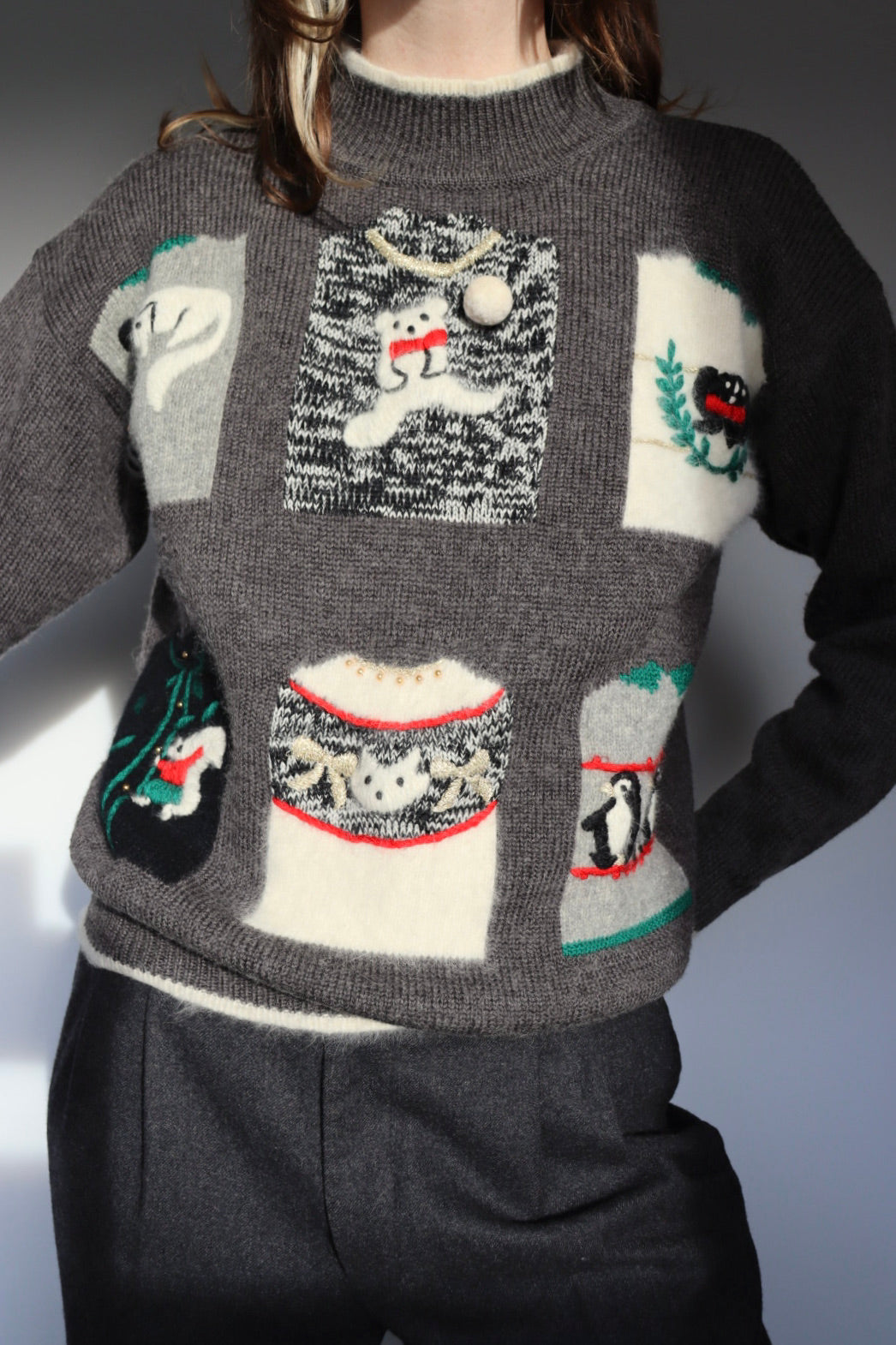 The Winter Windows - vintage sweater - S up to M