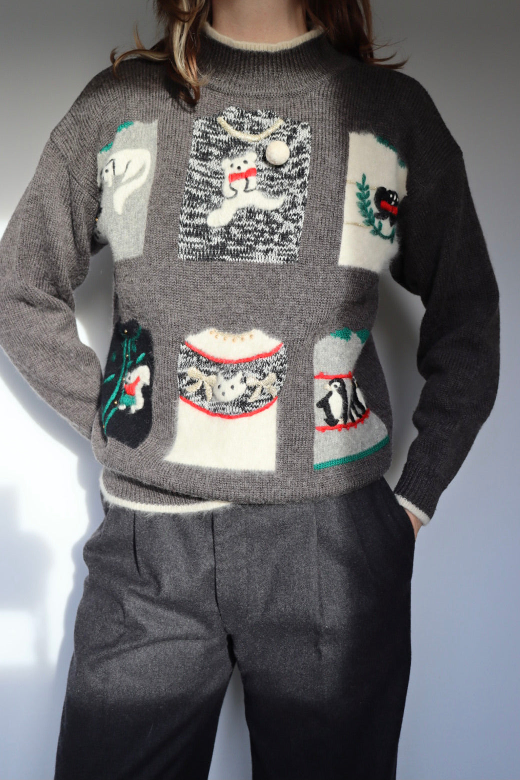 The Winter Windows - vintage sweater - S up to M