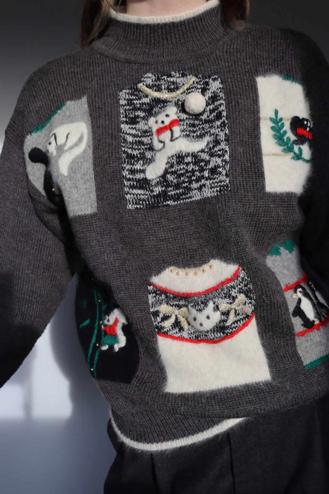 The Winter Windows - vintage sweater - S up to M
