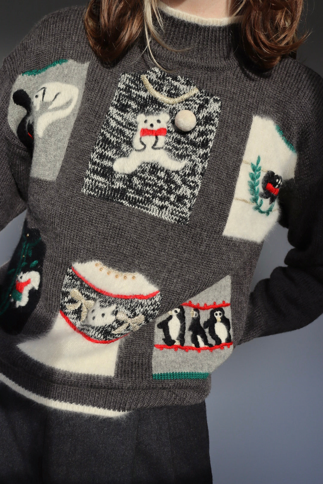 The Winter Windows - vintage sweater - S up to M