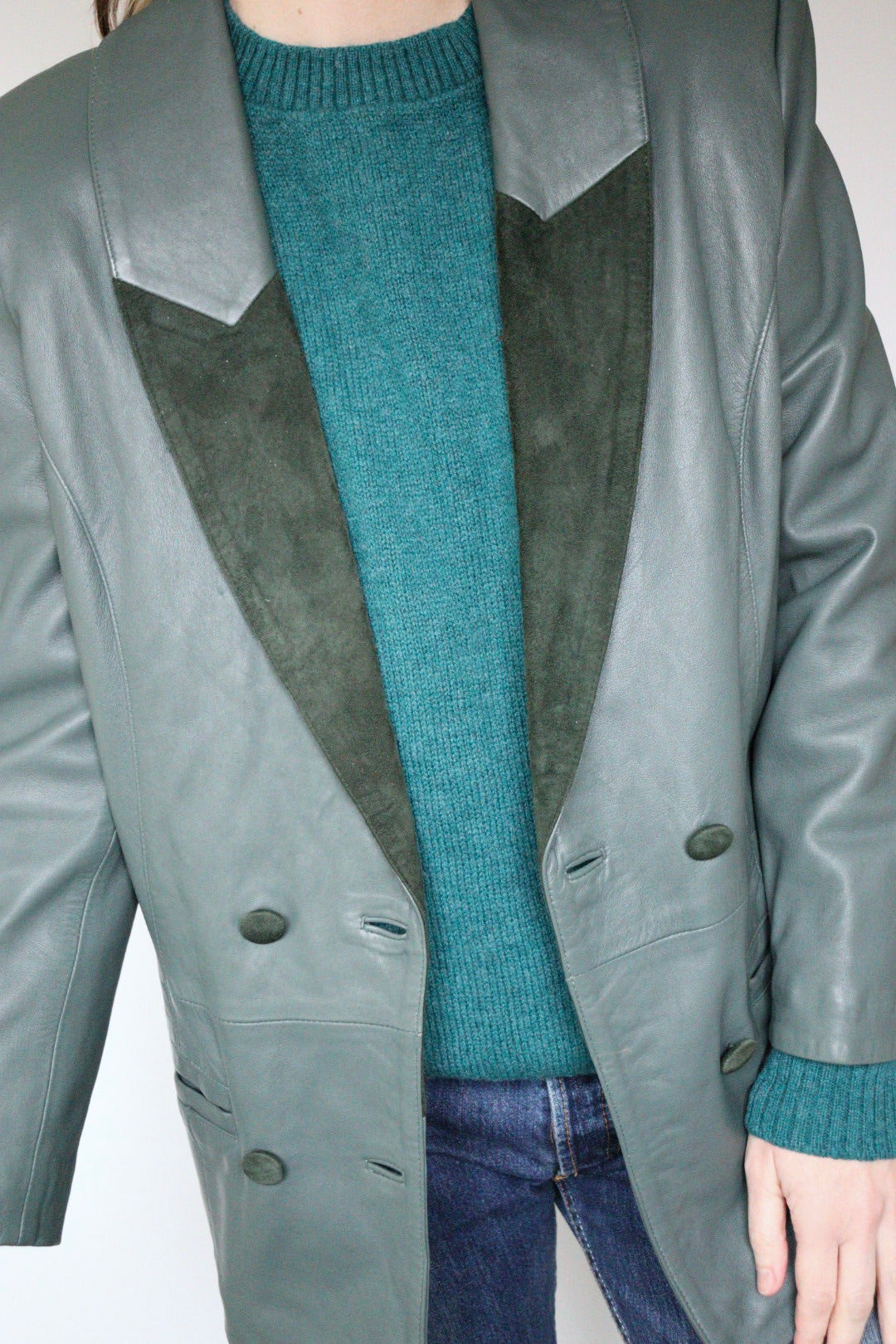 The Sage Leather - vintage leather blazer - S up to M/L