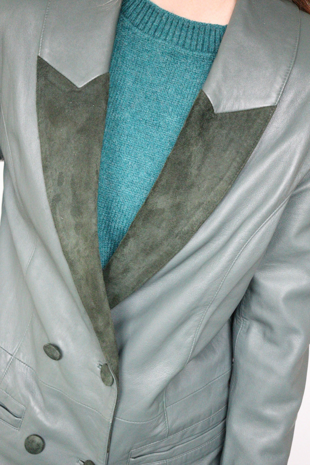 The Sage Leather - vintage leather blazer - S up to M/L