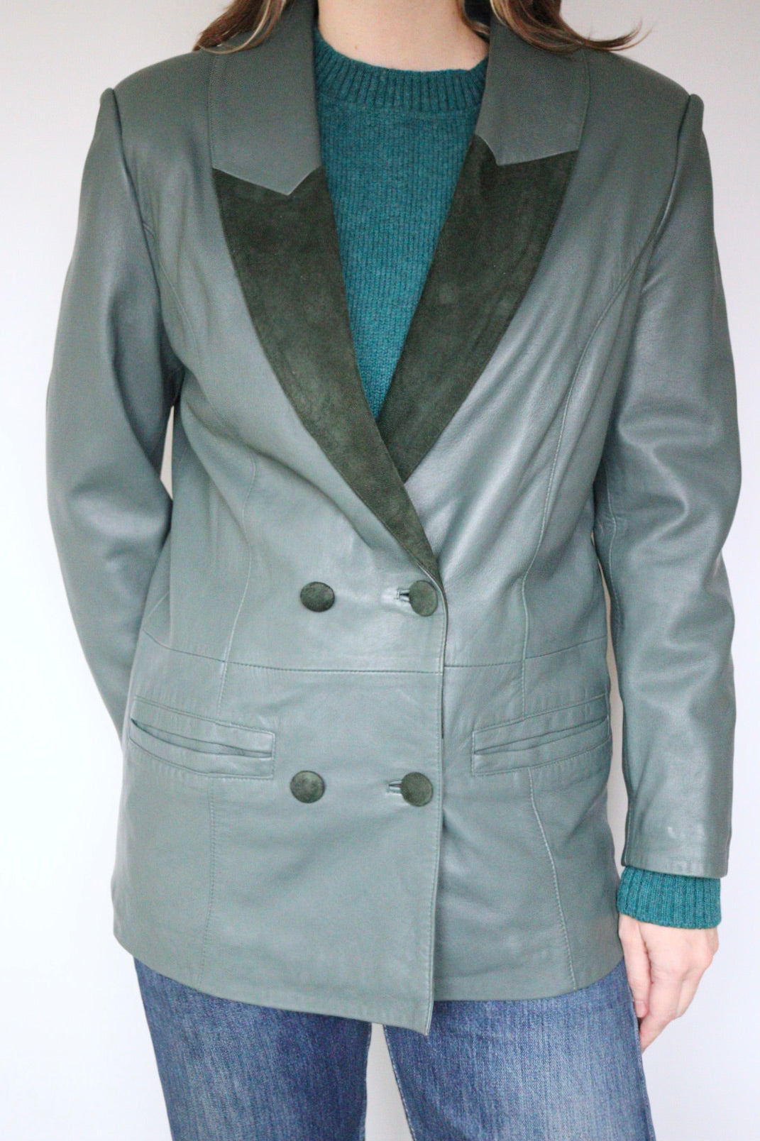 The Sage Leather - vintage leather blazer - S up to M/L