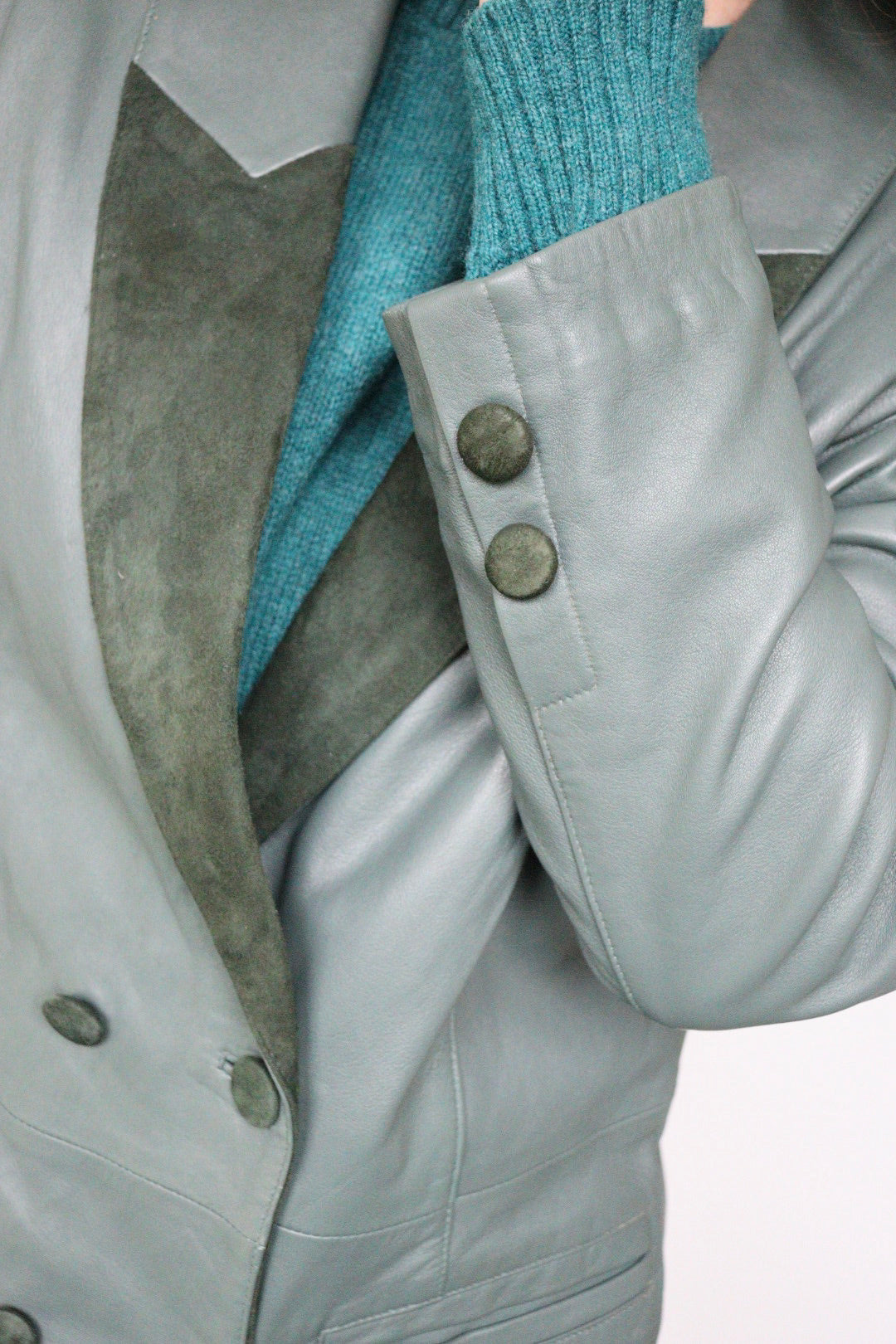 The Sage Leather - vintage leather blazer - S up to M/L