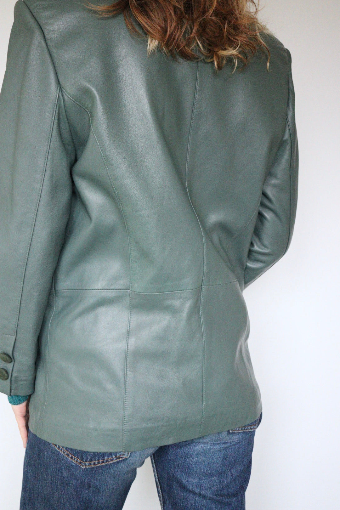 The Sage Leather - vintage leather blazer - S up to M/L