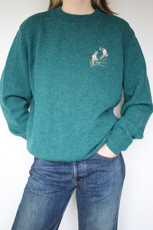 The Duck Duo - vintage wool sweater - S up to L