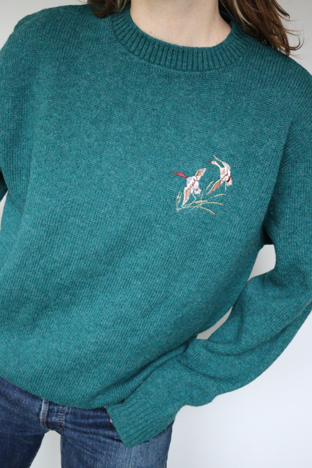 The Duck Duo - vintage wool sweater - S up to L
