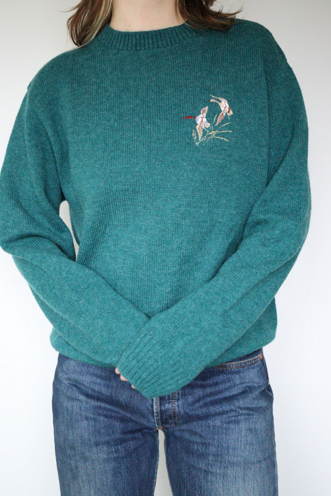 The Duck Duo - vintage wool sweater - S up to L
