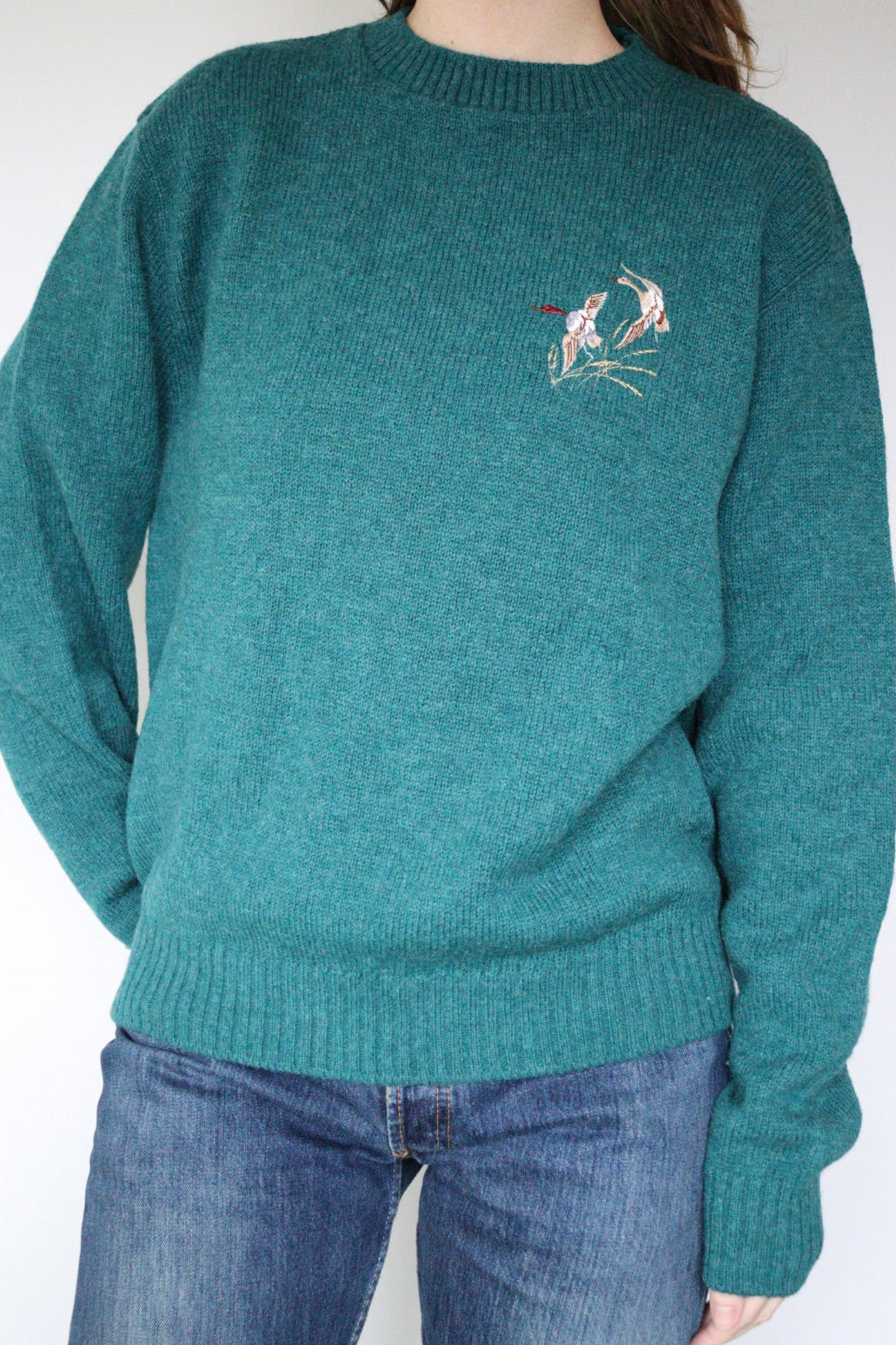 The Duck Duo - vintage wool sweater - S up to L