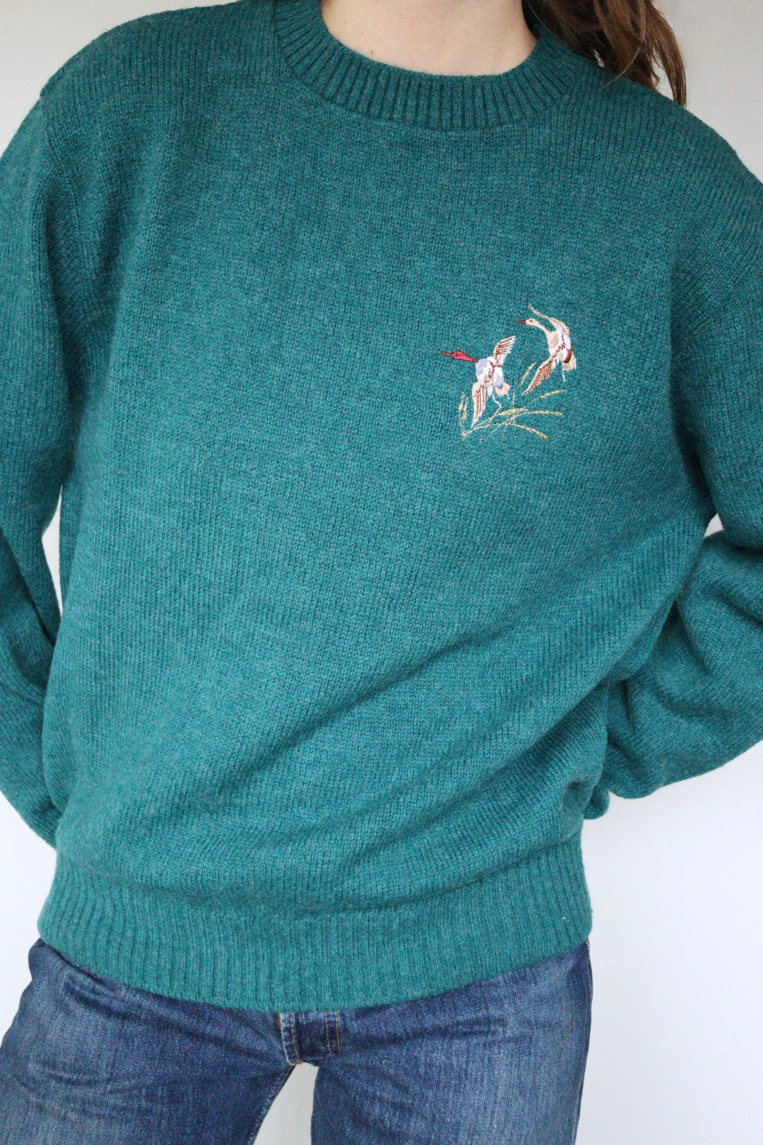 The Duck Duo - vintage wool sweater - S up to L