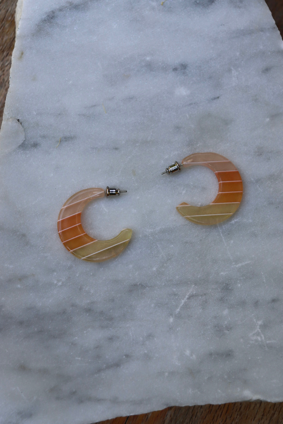 The Stripy Peach - retro earrings S