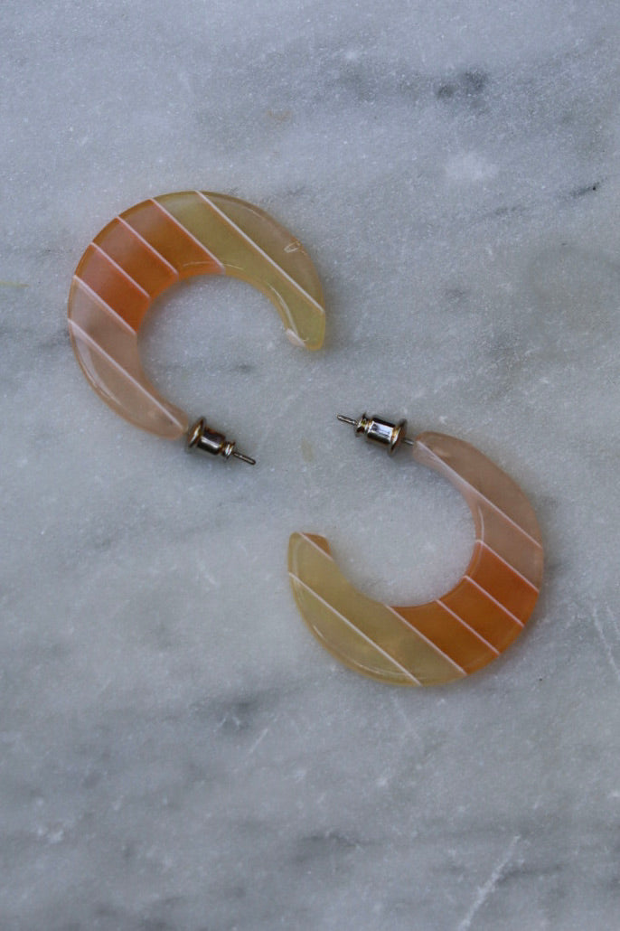The Stripy Peach - retro earrings S