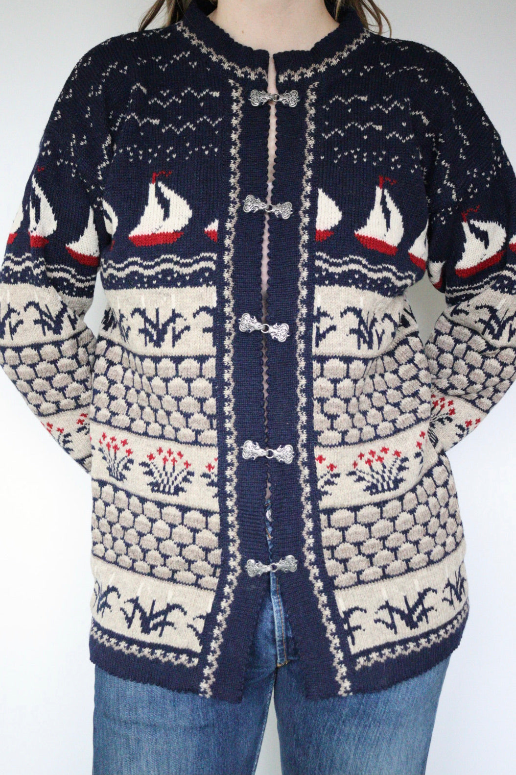 The Sailing to Norway - vintage knitted cardigan - S up to L