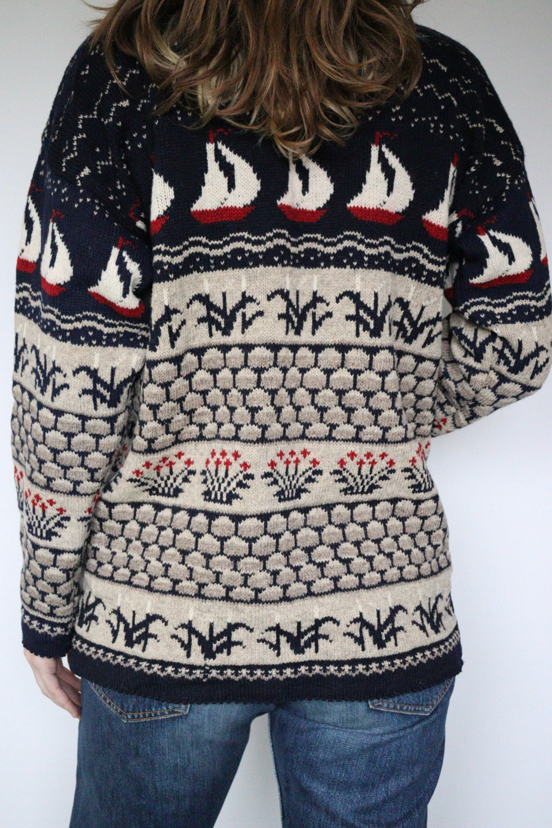 The Sailing to Norway - vintage knitted cardigan - S up to L