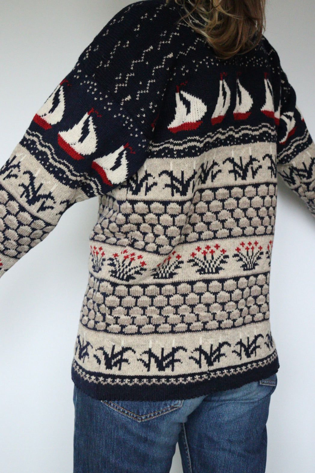 The Sailing to Norway - vintage knitted cardigan - S up to L