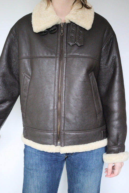 The Leather Aviator - vintage leather jacket - S up to M/L