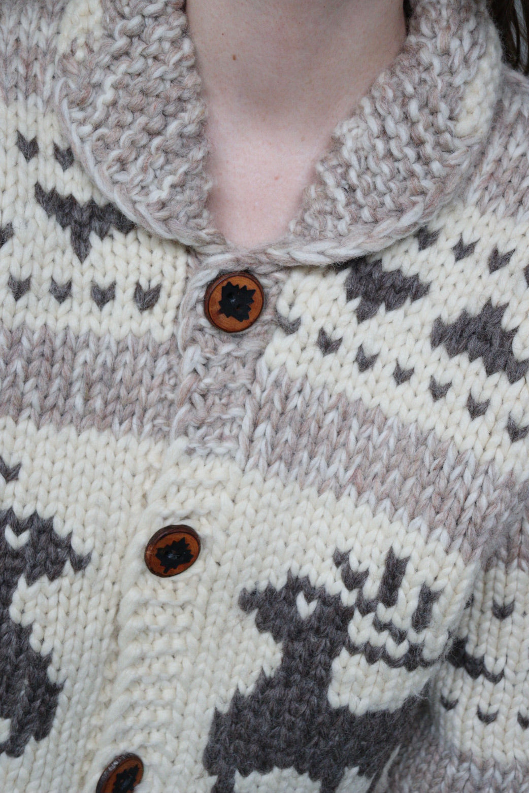The Wool Reindeer - vintage knitted cardigan - S up to M/L