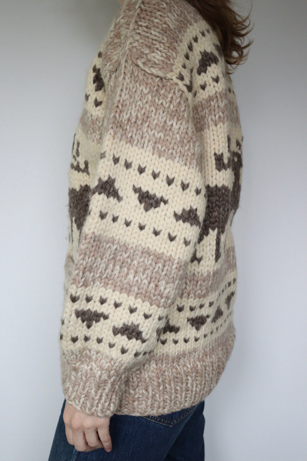 The Wool Reindeer - vintage knitted cardigan - S up to M/L