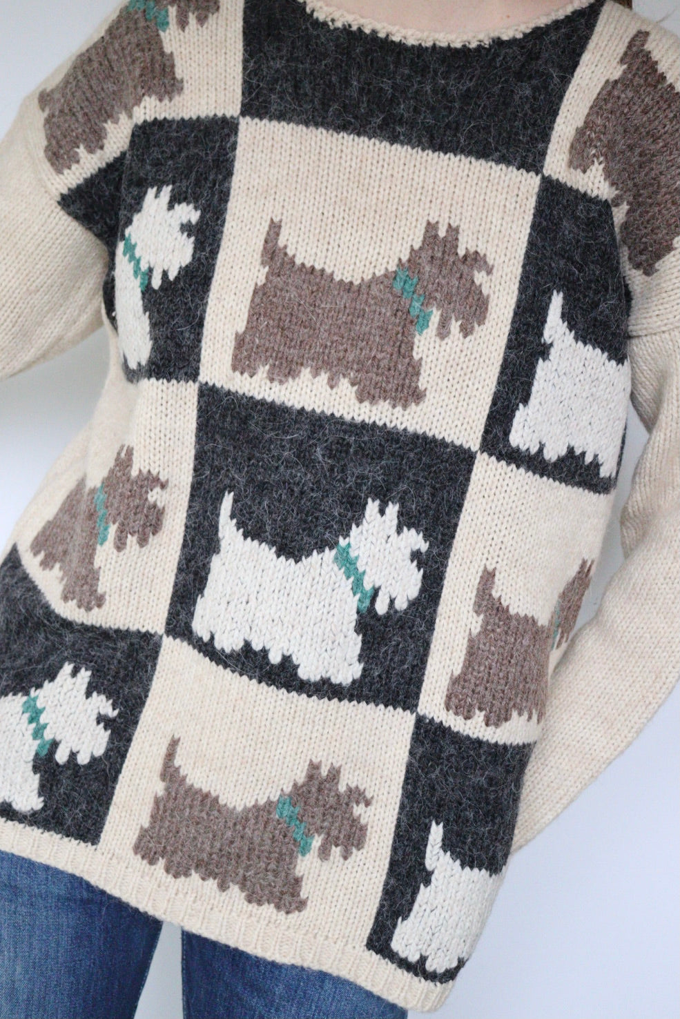 The Scottie Dogs - vintage knitted sweater - S up to L