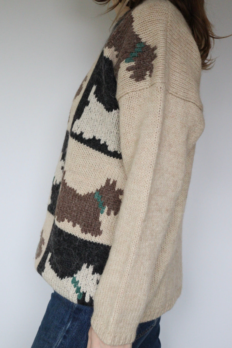 The Scottie Dogs - vintage knitted sweater - S up to L