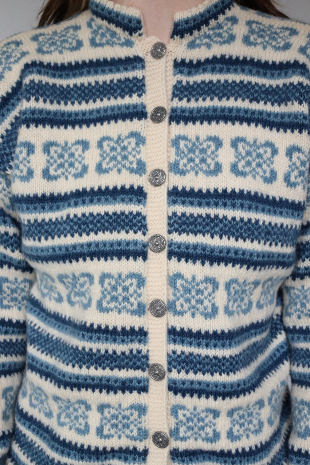 The Fair Isle - vintage knitted cardigan - S up to M