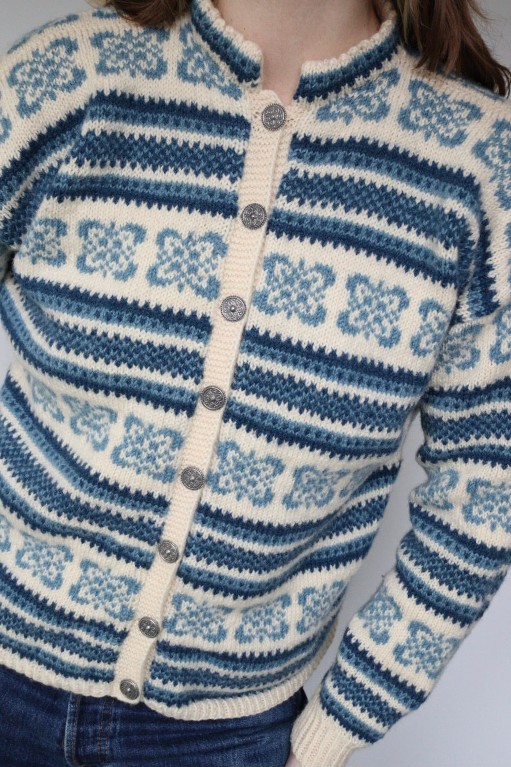 The Fair Isle - vintage knitted cardigan - S up to M