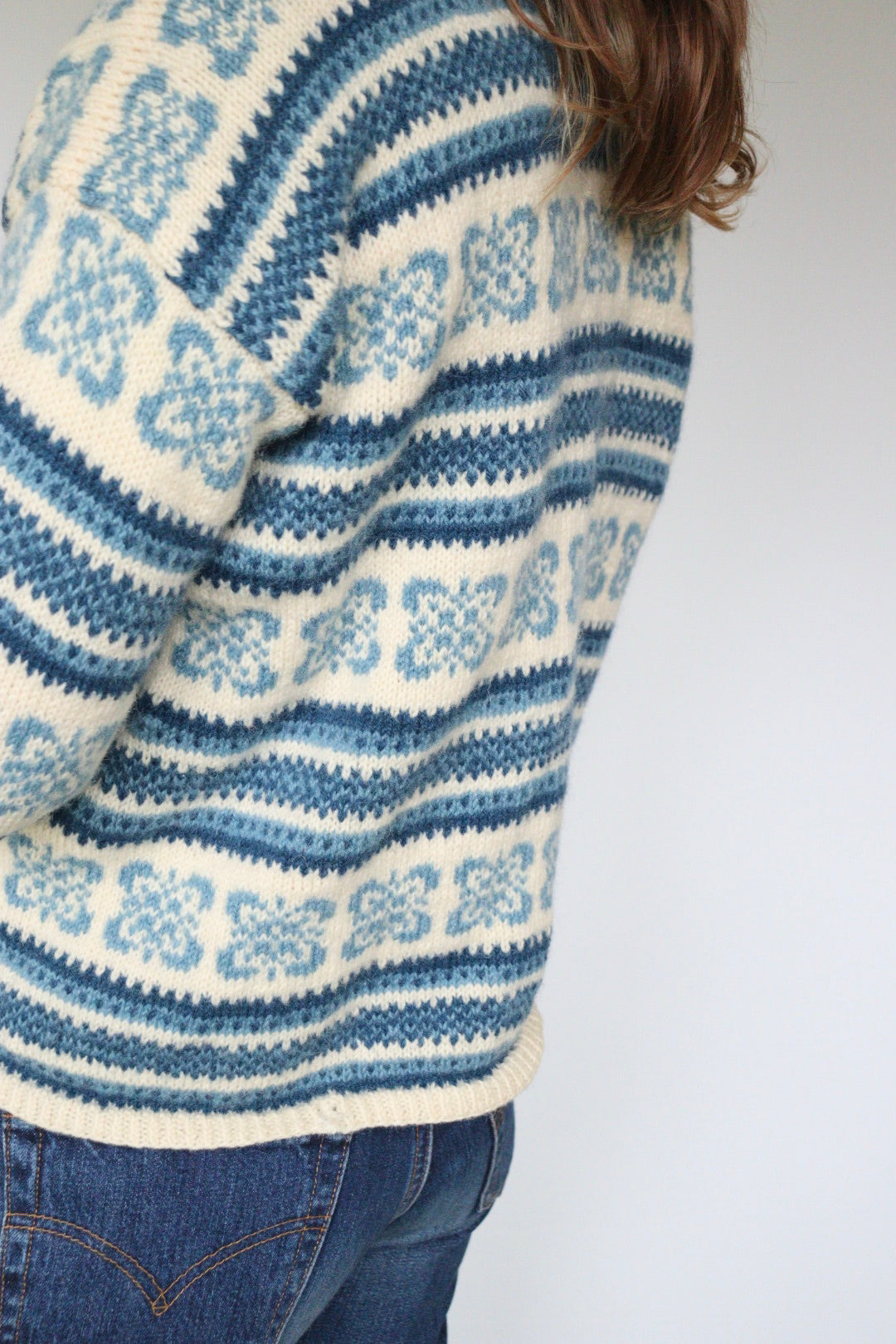 The Fair Isle - vintage knitted cardigan - S up to M