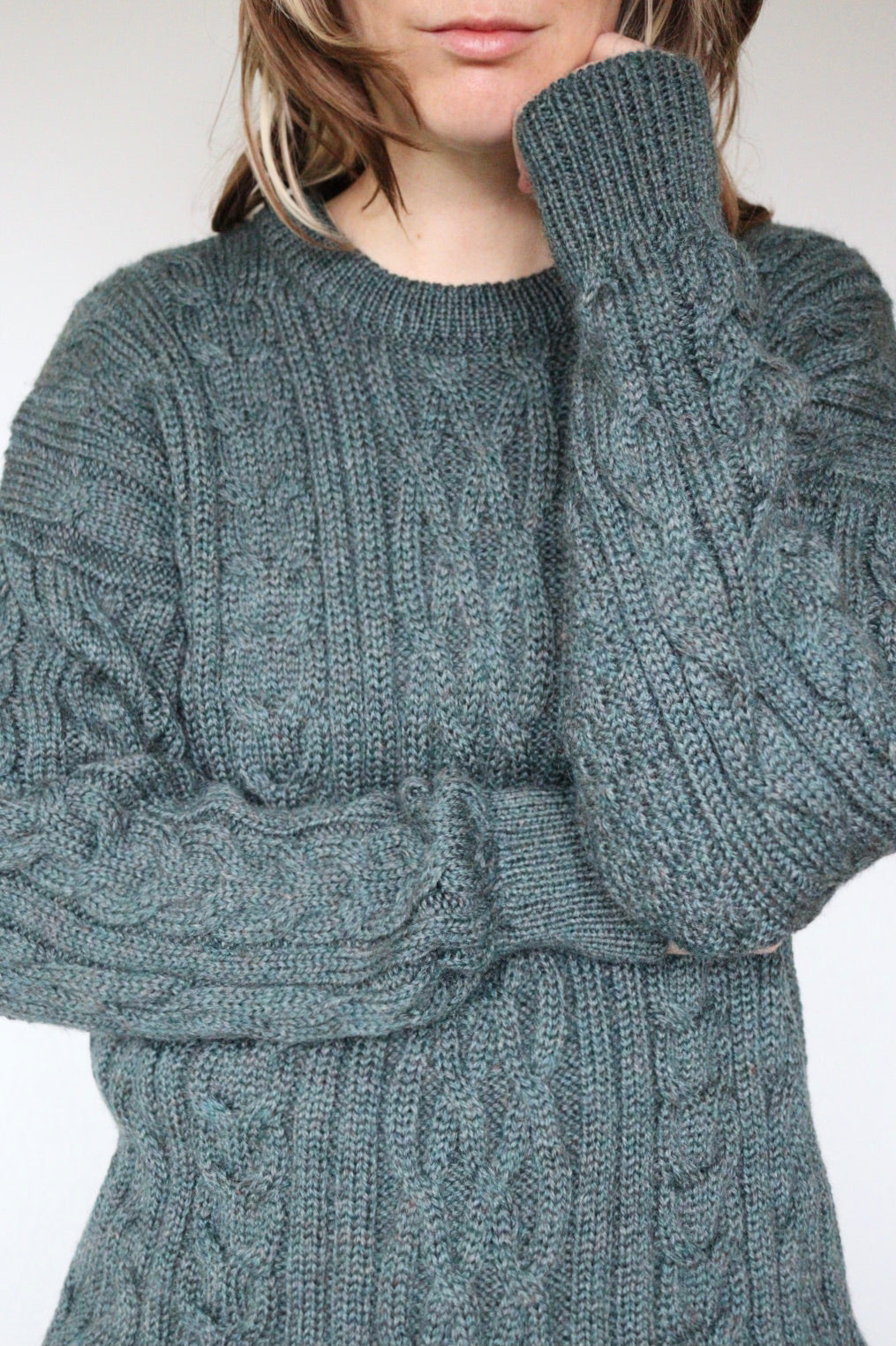 The Woolvers Aran - vintage cable knit sweater - S up to L/XL