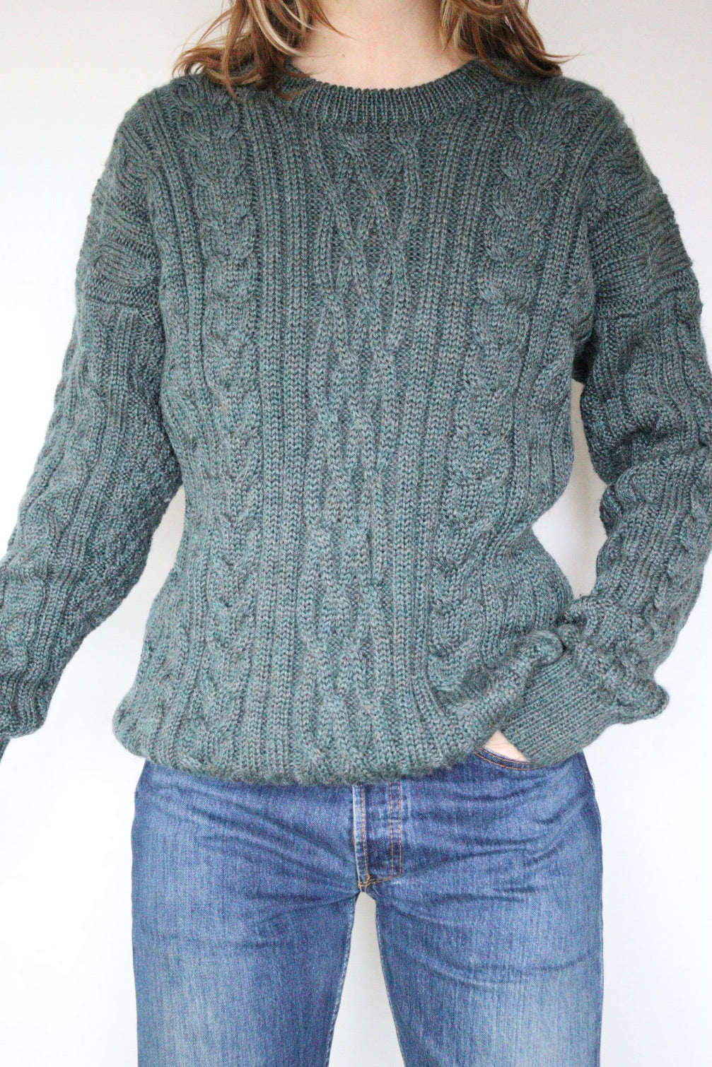 The Woolvers Aran - vintage cable knit sweater - S up to L/XL