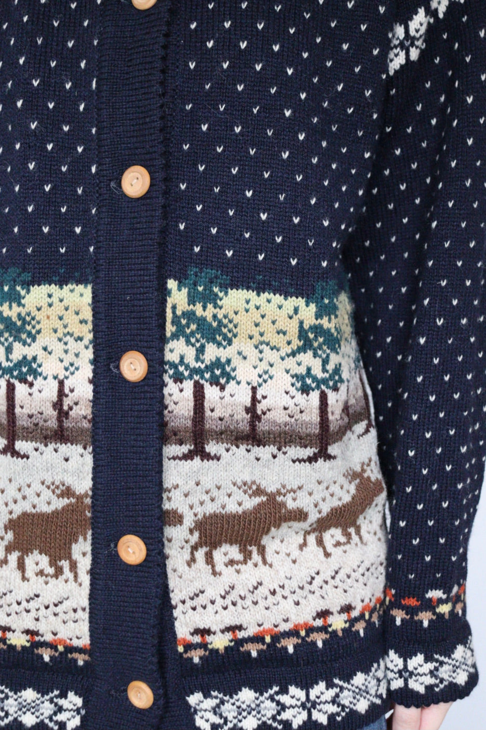 The Forest Moose - vintage novelty cardigan - S up to M/L
